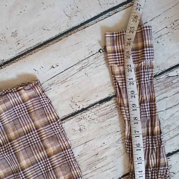 Gramicci Brown Yellow Plaid Cotton Long Sleeve Button Up Shirt M - Picture 7 of 8